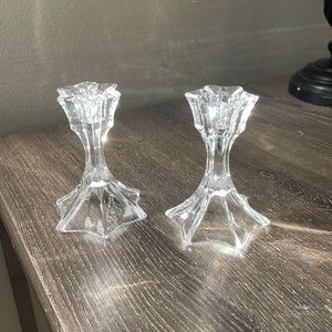 2 crystal candle sticks